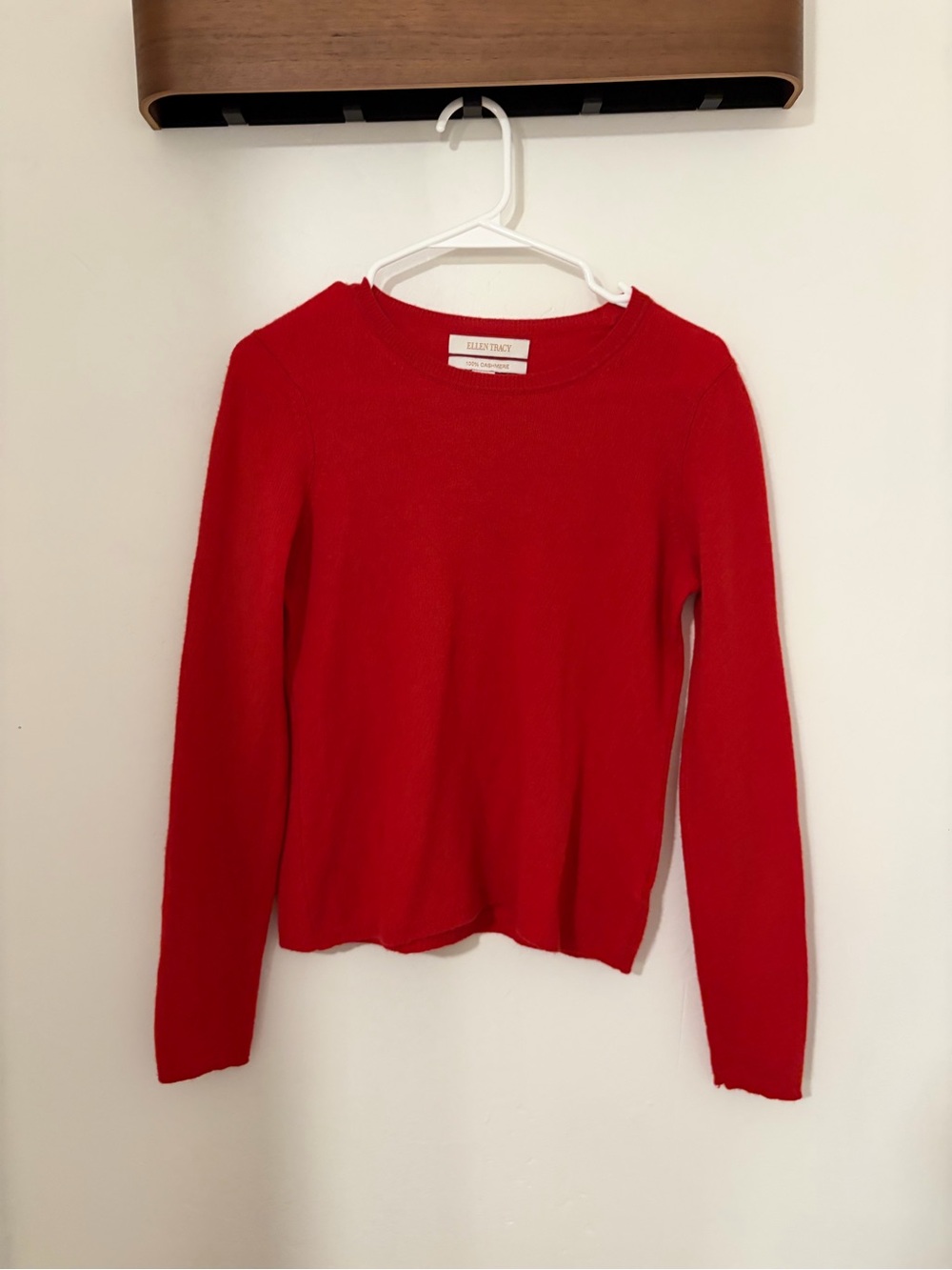 Ellen Tracy Bright Red Crewneck Sweater